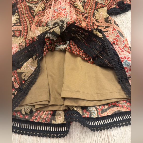 Anthropologie Ranna Gill 6 ‘Joss Kimono Dress’ Mini V-Neck BOHO Festival Paisley - Picture 6 of 14